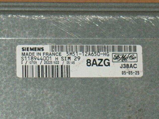 ECU CENTRALINA FORD FOCUS 1.6 S118944001H 5M51-12A650-HG 8AZG