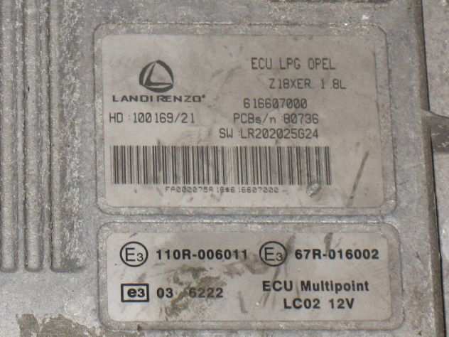 ECU GPL LPG LANDI RENZO OPEL 1.8 Z18XER 616607000 LR202025G24 10016921