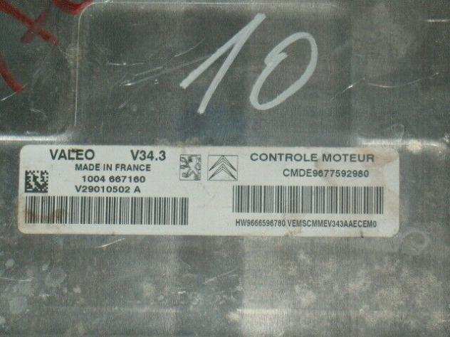 ECU VALEO PEUGEOT CITROEN CMDE 9677592980 HW 9666596780 V34.3