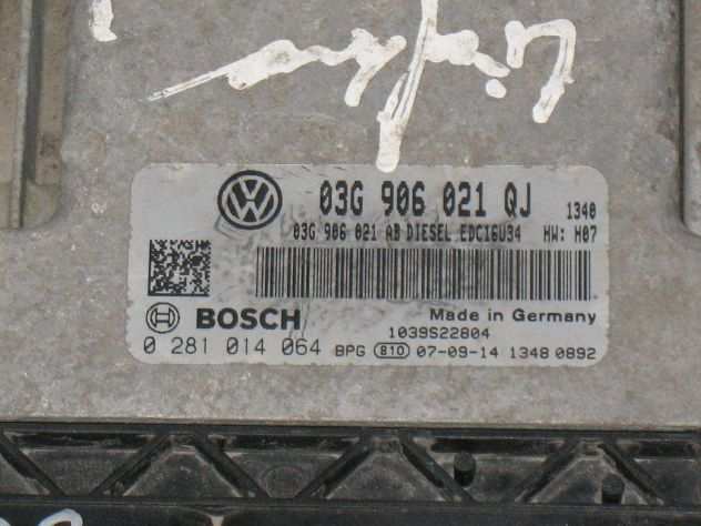 ECU VW VOLKSWAGEN GOLF 1.9 TDI 0281014064 03G906021QJ 03G906021AB EDC16U34