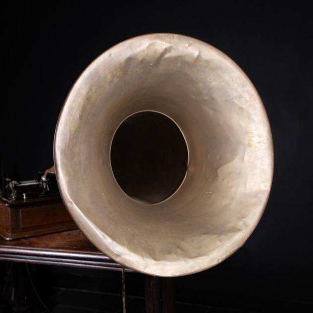 Edison - Rare - Fonografo Edison Con Tromba Extra Large, 1901-1903 Fonografo