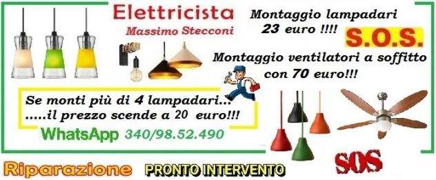 Elettricista bravo su Roma per lampadario e ventilatore