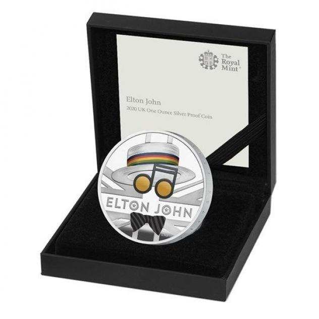 Elton John - One Ounce Silver Proof Coin - The Royal Mint - Limited Edition - 04317500 - Articolo memorabilia merce ufficiale - 20202020