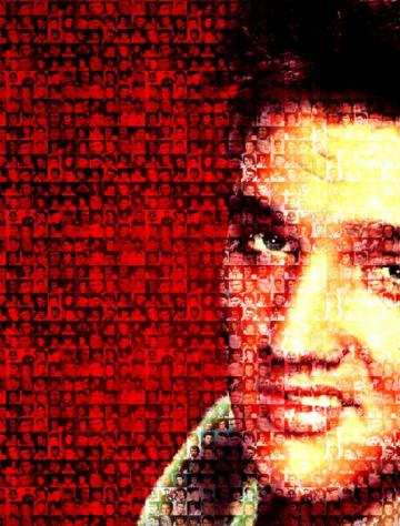Elvis Presley - Artwork - Mosaic Digital Graphic Laser Cut Art Print - By Artist Si Al - Opera drsquoarte  Dipinto - 20232023