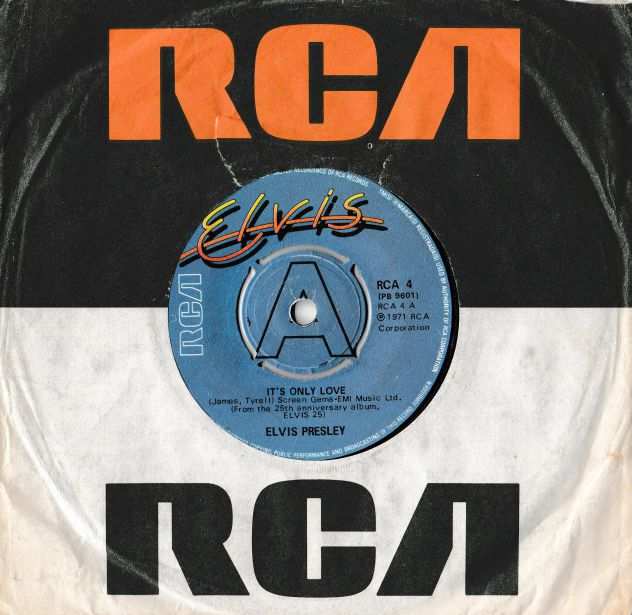ELVIS PRESLEY - Its Only Love  Beyond The Reef - 7quot  45 giri 1980 RCA U.K