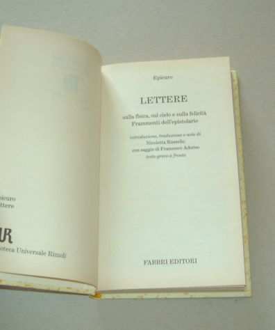 EPICURO - Lettere frammenti epistolario