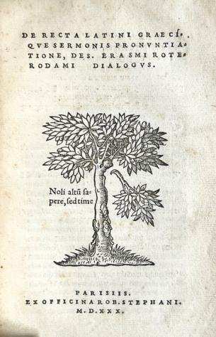 Erasmo - De Recta Latini Graecique(bound with) Moriae Encomium - 15301540
