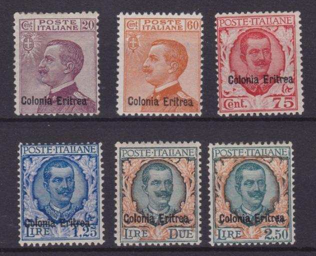 Eritrea italiana 19281929 - Colonie Italiane,Eritrea, francobolli dItalia del 1926 soprastampati quotColonia Eritreaquot - Sassone serie S.28 (n.1231241