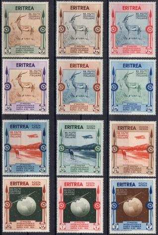 Eritrea italiana 1934 - quot2deg mostra intern. dartequot - la serie completa piugrave aerea, nuova con gomma integra - ottima qualitagrave - Sassone Ndeg 220225A1A6