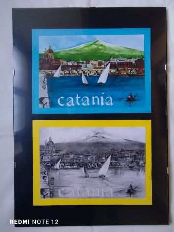 Etna souvenir - Duale dipinto -acquarelle amp carboncino matite su carta.