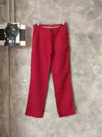 Etro Pantalone uomo in lino colore rosso, taglia 48