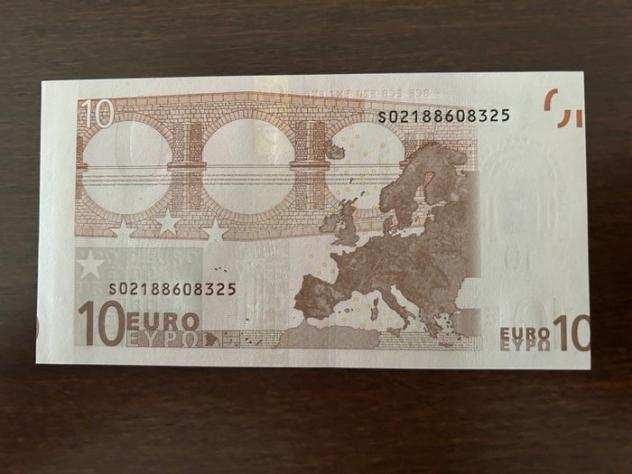 European Union - Italy - 10 Euro 2002 - Duisenberg J002 - errore di taglio