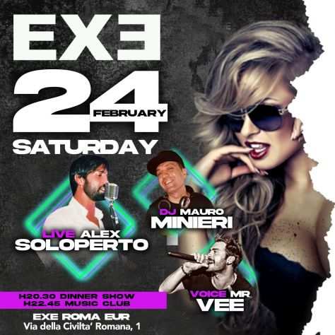 EXE ROMA SABATO 24 FEBBRAIO CENA SPETTACOLO INFO 3391047611