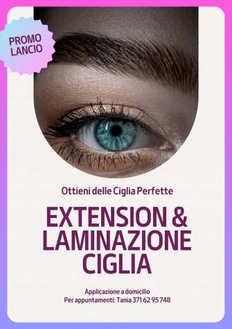 Extension ciglia, laminazione e sopracciglia