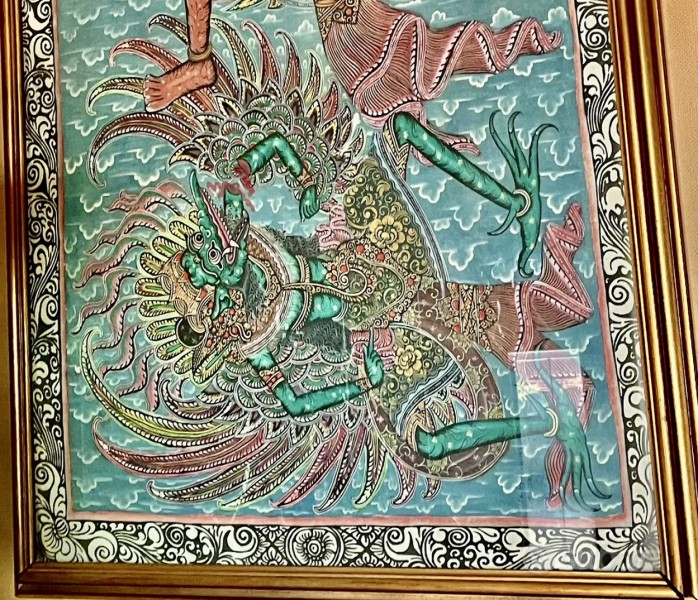 Quadro Balinese ad olio dipinto a Batuan nel 1978