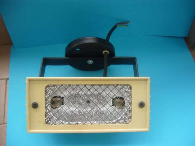 Faretto proiettore lampada bianco con lampadina alogena