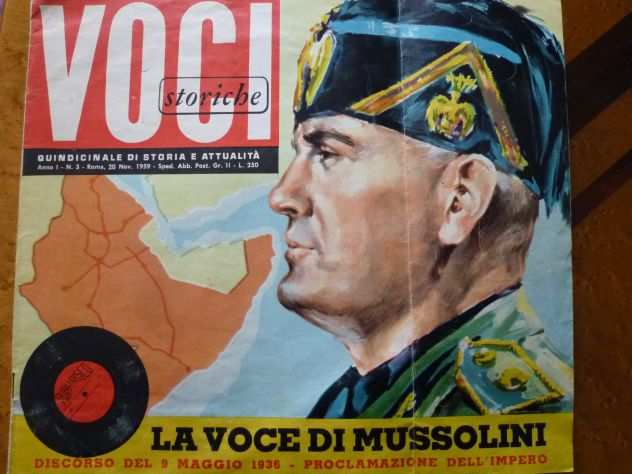 Fascicolo voci storiche-LA VOCE DI MUSSOLINI Nov.1959 con disco