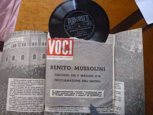 Fascicolo voci storiche-LA VOCE DI MUSSOLINI Nov.1959 con disco