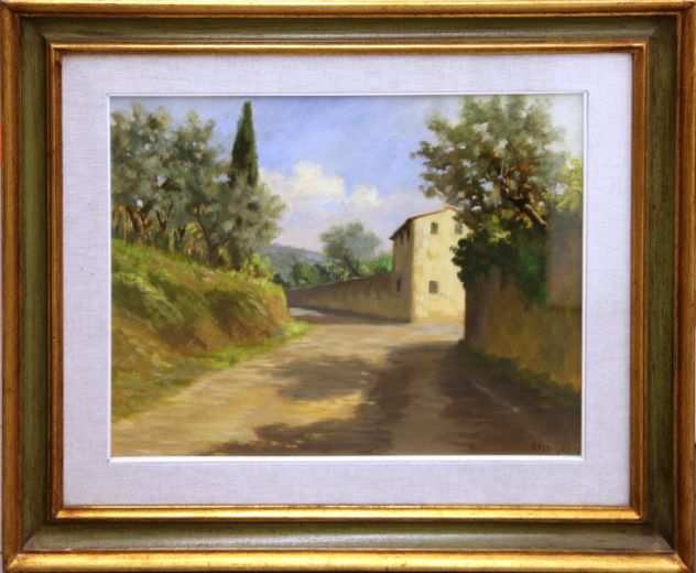 Fausto Magni pittore quadro Vicolo di campagna