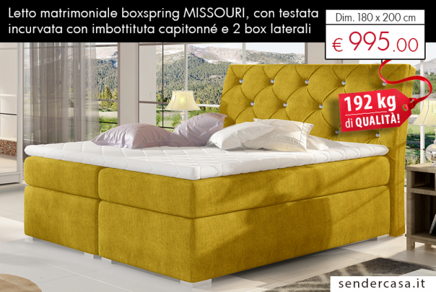 FAVOLOSO ED ELEGANTE LETTO CON 2 BOX E MATERASSI INCLUSI MISSOURI 160 X 200 CM