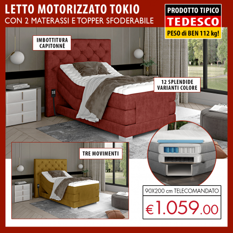 FAVOLOSO, ELEGANTE E COMODISSIMO LETTO MOTORIZZATO SINGOLO TOKYO