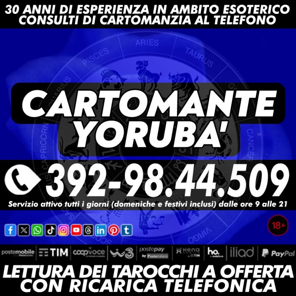 La serenità esiste per tutti! Contattami e la troveremo insieme! il Cartomante Yorubà