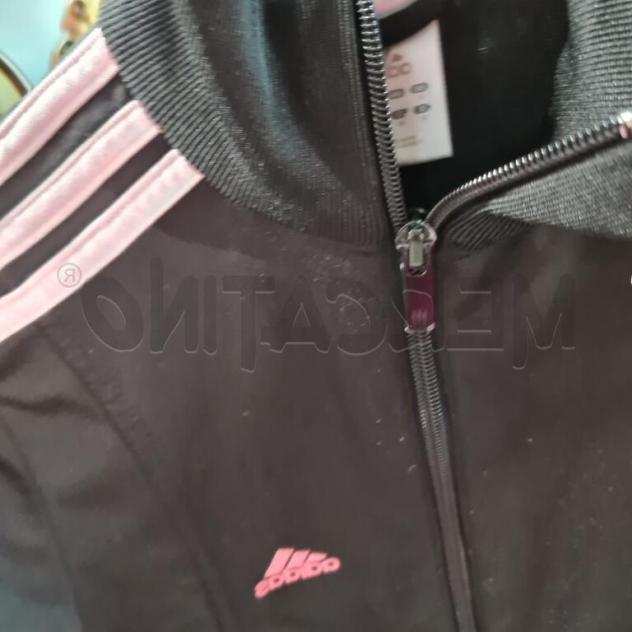 Felpa donna adidas nera bande rosa tg.s