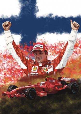 Ferrari - Kimi Raumlikkoumlnen World Championships 2007 F1 Limited Edition 22 wCOA - Giclegravee