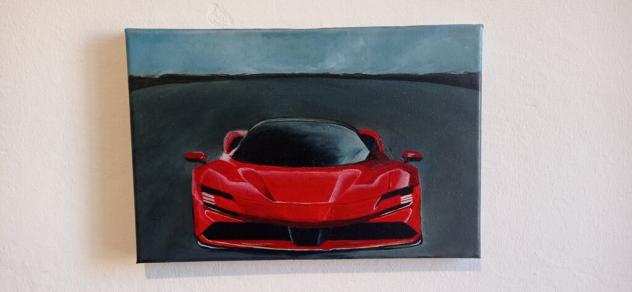 Ferrari Rossa  Dipinto olio su tela