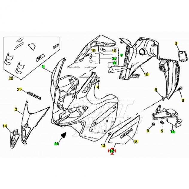 Fianchetto sinistro per Gilera Nexus 500 - 975048000G