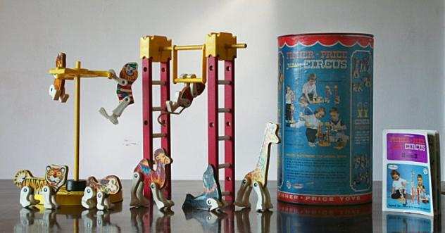 Fisher-Price - Costruzioni con elementi componibili e personaggi in legno Fisher Price Junior Circus - 1960-1969