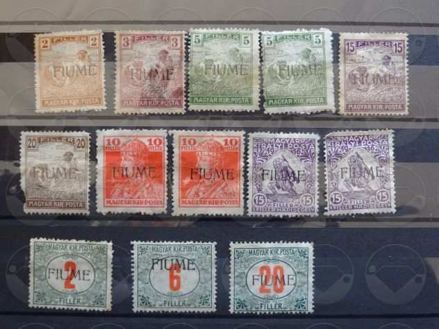 FIUME 1918-1924 Lotto di 59 francobolli