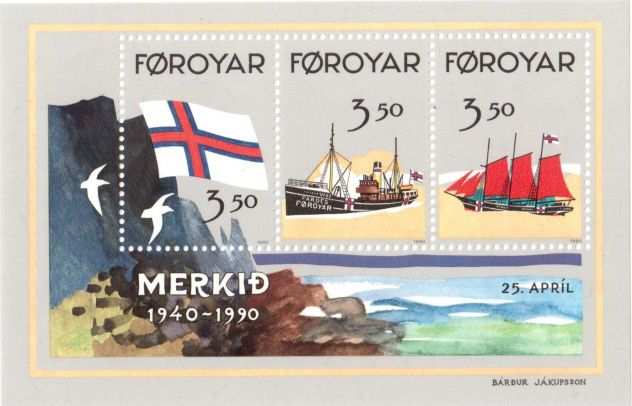 Foglietti nuovi da collezione Isole Faroe