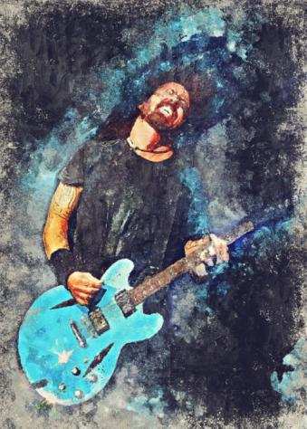 Foo Fighters - Dave Grohl - Oil Edition - High Quality Giclee Art - By artist Andrea Boriani - 45