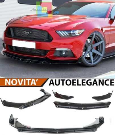 FORD MUSTANG SPLITTER PARAURTI ANTERIORE NERO LUCIDO LOOK RS - 3P -