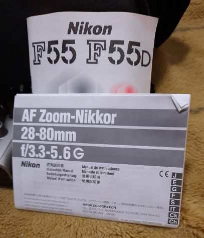 Fotocamera Nikon F55 con Obiettivo 28-80 e Borsa