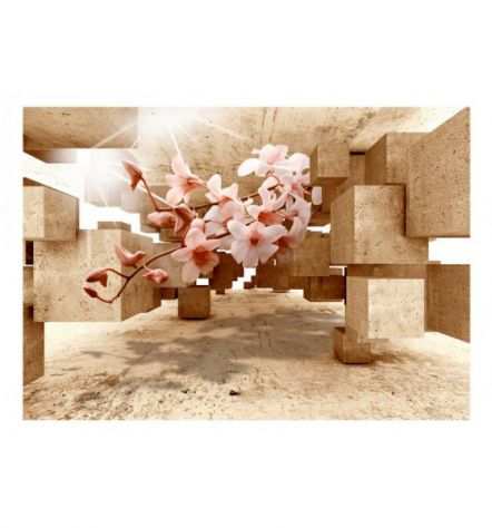 Fotomurale Adesivo Fiori In 3d Rosa E Beige ARREDALACASA