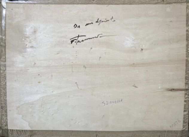 Francesco Tammaro olio su tavola 32,5x44 banda a napoli con cornice 43,5x55,5