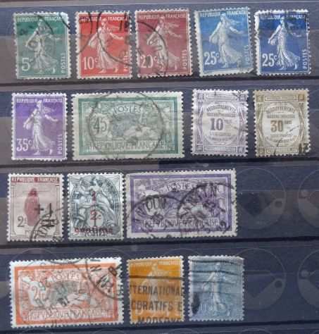 FRANCIA 1853-1929 Lotto di 85 francobolli