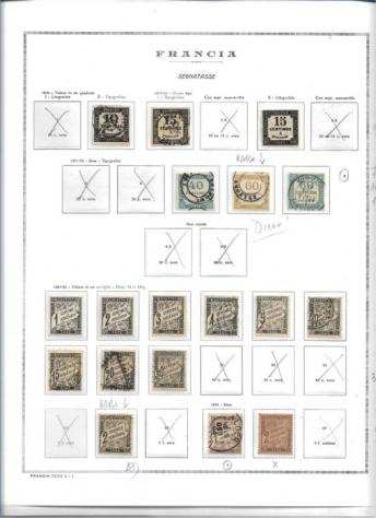 Francia 18651884 - Piccolo lotto di francobolli dei segnatasse usati o linguellati, interessante