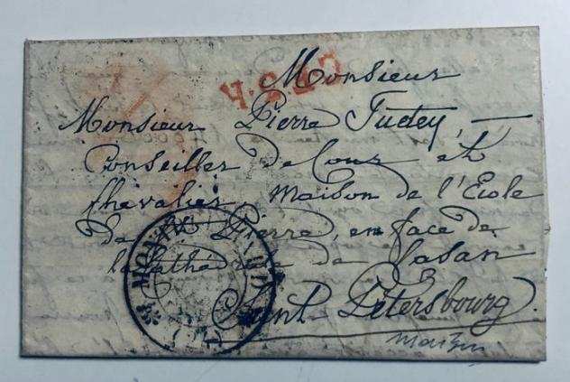 Francia 18671871 - Francia 1834 Montmelard lettera tassata Russia San Pietroburgo bella
