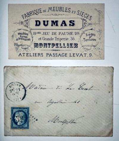 Francia 18671871 - Francia 25 Cent 1874 Boujan biglietti da visita interno rara x Montpellier bella