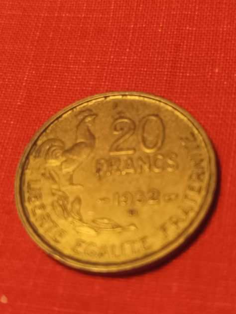 Francia rara 20 Franchi Guiraud 1952 4 piume