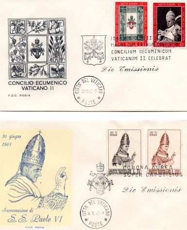 FRANCOBOLLI BUSTE PRIMO GIORNO VATICANO, S. MARINO E CENT POSTE IT 18621962