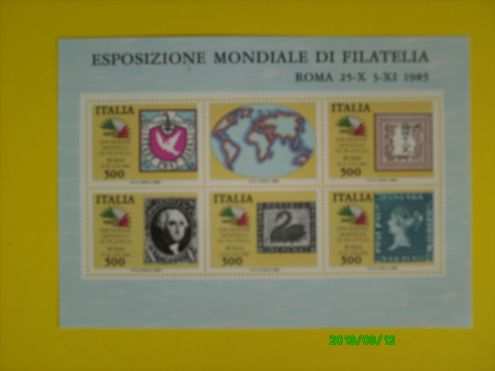 Francobolli esposizione mondiale filatelia Roma 1985