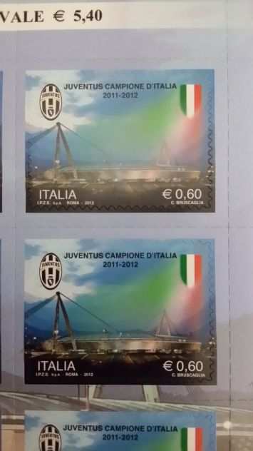 Francobolli (Juventus campione ) e Italia emissione 2014
