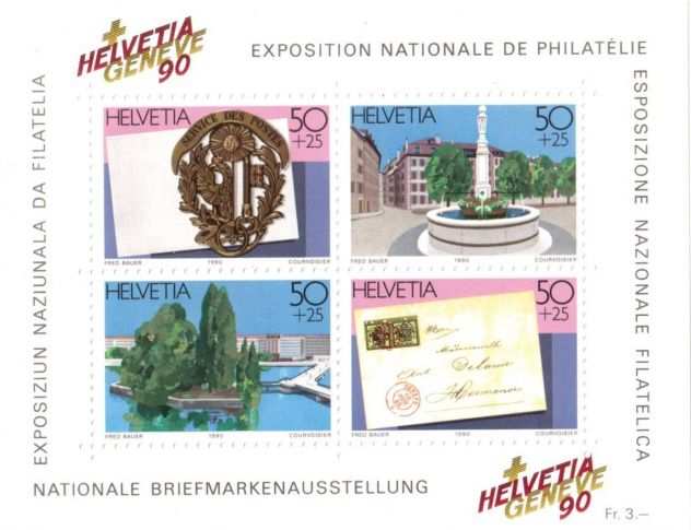Francobolli nuovi annata 1990 Svizzera