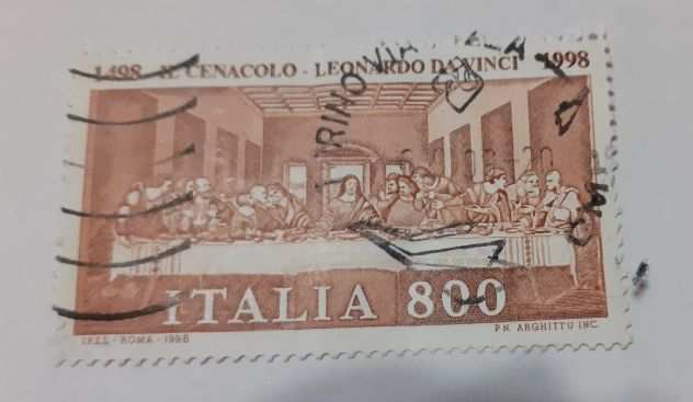 Francobollo Italia - 500 anni Cenacolo di Leonardo 14981998 - Lire 800 -