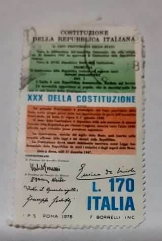 Francobollo Italia - Costituzione della Repubblica Italiana 1978 - Lire 170 -