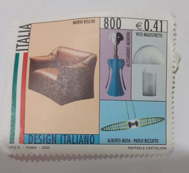 Francobollo Italia - Designa Italiano 2000 - Lire 800Euro 0,41 - NON TIMBRATO